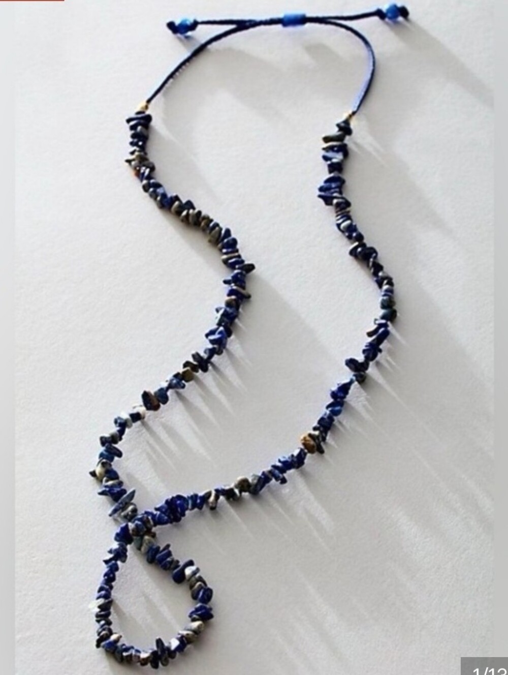 Free People Lapis Lazuli Beaded Necklace Blue Coastal Boho NWT